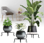 2 Pack 12 Inches Metal Plant Stand for Indoor and Outdoor, Flower Pot Holder for Living Room and Garden, 3 Inches Tall Garden Plant Rack (12 inches, Black)