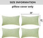 Home Brilliant 12x20 Spring Pillow Cover for Couch Sage Throw Pillow Covers Farmhouse Rectangle Pillow Covers Set of 4, Gadern Couch Patio Bench Sofa Decor, 30x50 cm, Grass Green