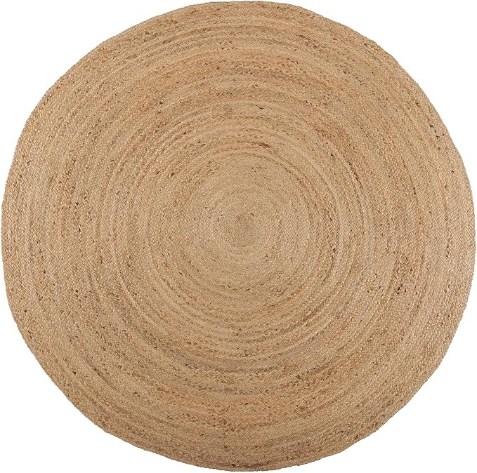 · REDEARTH · Round Area Rug - 10 Feet Braided Natural Jute Rug- Artisan Made Reversible Boho Jute Rugs for Bedroom - Kitchen - Living Room - Farmhouse - Aesthetic Home Decor - Handmade Vintage Decor