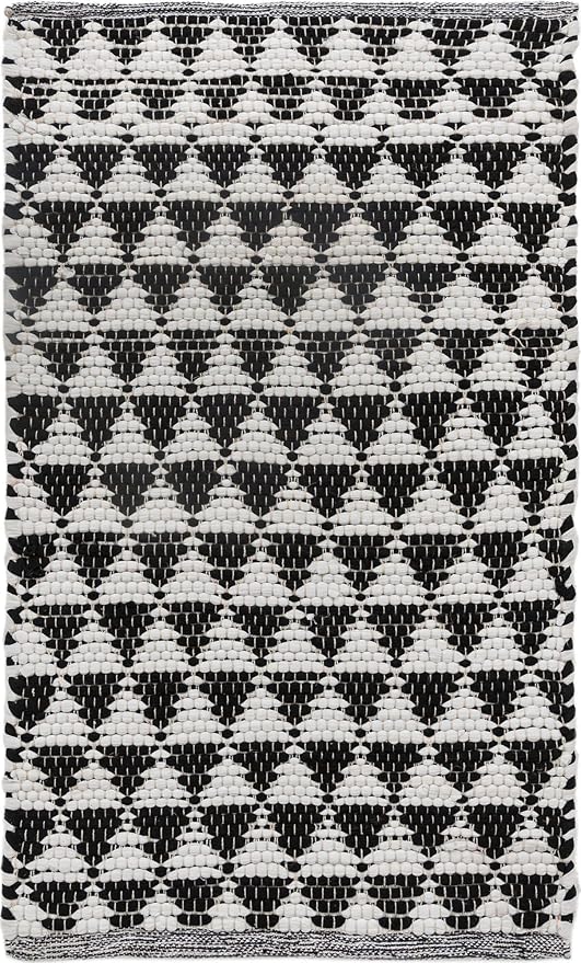 Unique Loom Chindi Jute Collection Area Rug (2' x 3' 1" Rectangle, White Black)