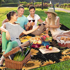 Extra Large Picnic Blankets Waterproof Foldable (60 "x 80") Beach Blanket Waterproof Sandproof,3-Layer Thicking Mat Outdoor Packable Camping Blanket