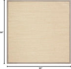 SAFAVIEH Area Rug 8' Square - Natural Fiber Collection - Maize & Grey, Sisal, Woven Design with Border (NF141G)