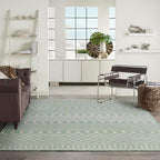 Nourison Home Positano Blue Green 8' x 10' Area Rug - Easy Clean, Non Shedding, Bed Room, Living Room, Dining Room, Kitchen (8' x 10')