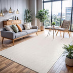 CAMILSON Easy Jute Rug 10x14, Indoor Outdoor Off-White Color Fiber Area Rugs for Living Room and Patio Rug Herringbone Boho Woven Design Easy-Cleaning Washable Outside Carpet Alfombras 10 x 14