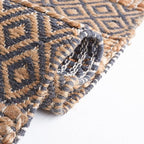 SAFAVIEH Natural Fiber Collection Area Rug - 6' x 9', Charcoal & Natural, Handmade Boho Farmhouse Rustic Jute & Cotton, Ideal for High Traffic Areas in Living Room, Bedroom (NFB653H)