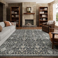 6x9 Washable Rug Vintage Fade Resistant Boho Distressed Non-Slip Indoor Large Carpet Low Pile Lightweight & High-Traffic Safe for Bedroom, Dorm, Playroom - Farmhouse Decor