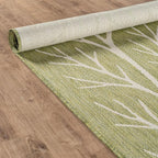 Washable Indoor Outdoor Rug 6x9 Modern Area Rugs Branch Pattern Non Shedding Waterproof Easy Clean Patio Deck Porch Living Room Bedroom Garden RV (6 X 9 Olive)