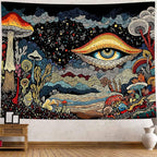 Yeoiat Tapestry Mystical Mushroom Tapestries Fantasy Gaze Tapestries Bohemian Forest Wall Tapestry Bedroom Dormitory Living Room Decoration 80"x60"
