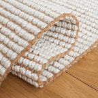 SAFAVIEH Natural Fiber Collection Area Rug - 5' x 8', Ivory & Natural, Handmade Woven Farmhouse Fringe Jute, Ideal for High Traffic Areas in Living Room, Bedroom (NF826A)