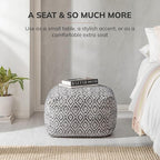 Anji Mountain Pouf Ottoman Foot Rest, Handmade Ottoman Pouf, Comfortable Foot Stool, Decorative Floor Seating for Living Room Decor, Bedroom & Home Décor Accent - Charcoal