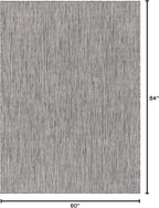 Washable Indoor Outdoor Rug 5x7 Weather Resistant Area Rugs Modern Solid for Porch Deck Balcony Backyard Patio Outside Carpet (5 X 7 Silver Grey)