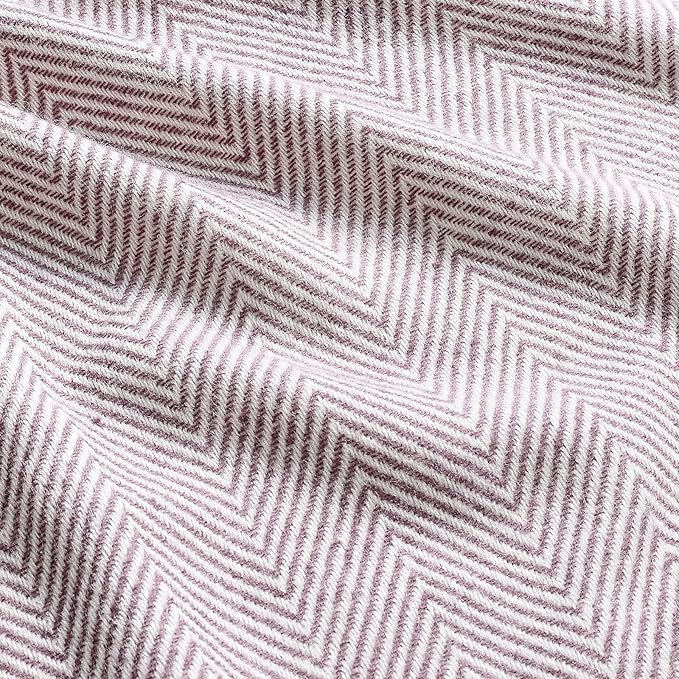 BOURINA Herringbone Throw Blanket,Soft Lightweight Cozy Throw for Bed Couch Decorative Blanket, Purple 50" x 60"