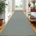 EARTHALL Extra Long Runner Rug 3x14 Ft Washable Runners for Hallways Cotton Non Slip Entryway Runner Braided Kitchen Runner Indoor Outdoor Carpet Runners for Stair, Hall, Foyers, Green/Grey