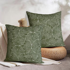 AELS Boho Decorative Textured Throw Pillow Covers 24x24, Modern Mid Century Rainbow Tufted Pillow Case, Farmhouse Rustic Geometric Woven Cushion Case for Bed Couch Sofa, Olive Green