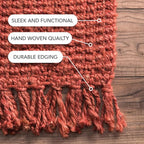 Nuloom Daniela Brick, 6' x 9', Handmade, Jute, Tassel, Soft and Textured, High Traffic, Stain Resistant, Easy Clean, Durable Area Rug for Bedroom, Living Room, Dining Space, Foyer, Entryway