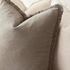 Foindtower Set of 2 Decorative Linen Fringe Throw Pillow Covers Cozy Boho Farmhouse Cushion Cover with Tassels Soft Accent Pillowcase for Couch Sofa Bed Living Room Home Decor,26×26 Inch,Brown Tan