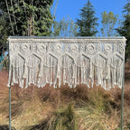 Macrame Wall Hanging Boho Woven Tapestry Valance Window Kitchen Macrame Curtain Door Divider Decoration Bedroom Home Macrame Curtains 55.1" Wx23.6 L