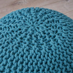 Moro Fabric Pouf, Aqua