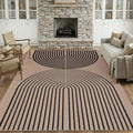 GarveeHome Modern Rainbow 8x10 Easy Jute Rug for Living Room Indoor Outdoor Patio Farmhouse, Contemporary Neutral Non Slip Non Shedding Carpet for Bedroom Backyard Dining Room