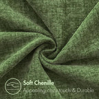 MIULEE Pack of 2 Couch Throw Pillow Covers 16x16Inch Soft Moss Green Spring Chenille Pillow Covers for Sofa Living Room Solid Dyed Pillow Cases