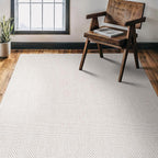 CAMILSON Easy Jute Rug 6x9, Indoor Outdoor Off-White Color Fiber Area Rugs for Living Room Patio and Bedroom Rug Herringbone Seagrass Woven Design Easy-Cleaning, Washable Outside Carpet Alfombras 6x9