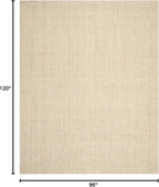SAFAVIEH Area Rug 8x10 - Natural Fiber Collection - Large - Ivory, Handmade Jute, Farmhouse Style, Ideal for Living Room, Bedroom, Dining Space (NF730A)