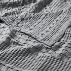VHC Brands 100% Cotton Waffle Weave Dark Gray Oversized King Size Blanket 120x120, Decorative Cotton Throw Blanket, Boho Farmhouse Bedroom Decor for Bed, Couch, or Sofa