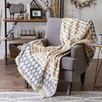 DII California Casual, Colby Southwest Woven Throw, French Blue & Stone, 50x60