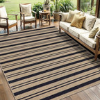 Tangsoo Stripe Easy Jute Rug 5x7 Large Washable Area Rugs for Living Room,Non-Slip Thin Indoor Outdoor Rug,Farmhouse Natural Throw Mat for Dining Room Table Backyard Patio Home Office Decor