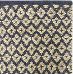 Jute Cotton Diamond Area Rug 2x3 Feet - Grey Natural, Reversible Soft Durable Floor Carpet Ideal for Entryway, Living Room, Kitchen | Farmouse Decorative Samll Neutral Rugs for Laundry Room