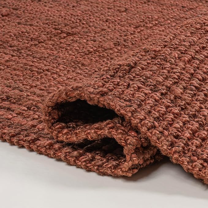 JONATHAN Y Pata Hand Woven Chunky Jute Terracotta Indoor Area Rug, 8x10, Bohemian, Rustic, Cottage, Easy-Cleaning for Living Room, Bedroom, Kitchen, Non-Shedding (NRF102F-8)