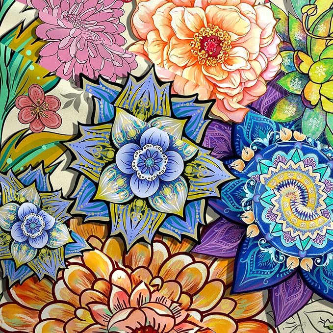 Colorful Boho Mandala Floral Throw Pillow Covers 18x18 Set of 2, Spring Easter Bohemian Decorative Pillowcases, Multicolor Flower Cushion Covers for Couch Sofa Bedroom Living Room Farmhouse Home Decor