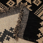 VClife Boho Couch Cover for Sofa, Anti Slip Chenille Sofa Cover for Sectional Sofa - 1 Piece Black Khaki Geometry Jacquard Sofa Slipcover, Pet-Friendly Couch Cushion Cover with Tassel 71"x 134"