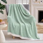 Joiedomi Throw Blanket for Couch Bed, Sage Green Knitted Blankets Gifts for Women Mom Girls, Cozy Cute Soft Throw Home Room Decor Aesthetic for Women Mothers Birthday Gifts 50x60 Inches