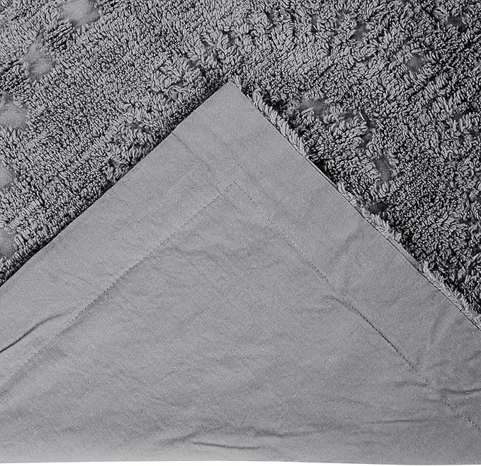 Better Trends Rio Collection is Super Soft and Light Weight in Floral Design 100% Cotton Tufted Unique Luxurious Machine Washable Tumble Dry, Euro Sham, Gray