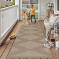 2.6x8 Easy Jute Runner Rug Washable Brown Neutral Hallway Outdoor Rug for Patio Lightweight Non Slip No Sheding Carpet Entryway Bathroom Backyard Porch Kitchen