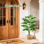 Der Rose 44" Tall Fake Plants with Straight-Woven Basket Large Artificial Monstera Plants Indoor, Easy Assembly Faux Tree for Living Room Bedroom Home Apartment Outdoor Decor