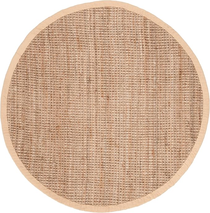 SAFAVIEH Natural Fiber Collection 4' Round Natural NF730C Handmade Farmhouse Premium Jute Area Rug