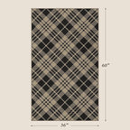 JTJ Vintage Outdoor Entrance Rugs 3x5 - Easy Jute Woven Rug for Indoor Area, Kitchen, Bedroom, Washable Low Pile Black and White Classic Decor