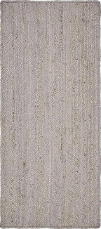 Unique Loom Braided Jute Collection Area Rug - Dhaka (2' 7" x 6' 1" Runner, Gray)