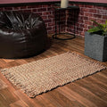 Hausattire Hand Woven Jute Rug 20"x32"- Natural, Reversible Farmhouse Boho Accent Rustic Rugs for Kitchen, Living Room, Bedroom, Entryway Rag Rug | Small Decorative Floor Rugs - 20x32 Inches