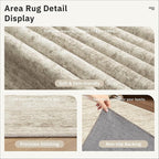 Runner Rug 2'6" x 12' Washable Non-Slip Runner Rugs for Kitchen Bathroom Laundry Room Vintage Ultra Thin Runners for Hallway Entryway Beige