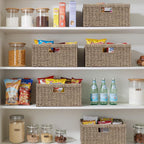 StorageWorks Large Wicker Baskets for Organizing, Seagrass Storage Basket with Built-in Handles for Pantry, Entryway, Living Room, 1 Pack