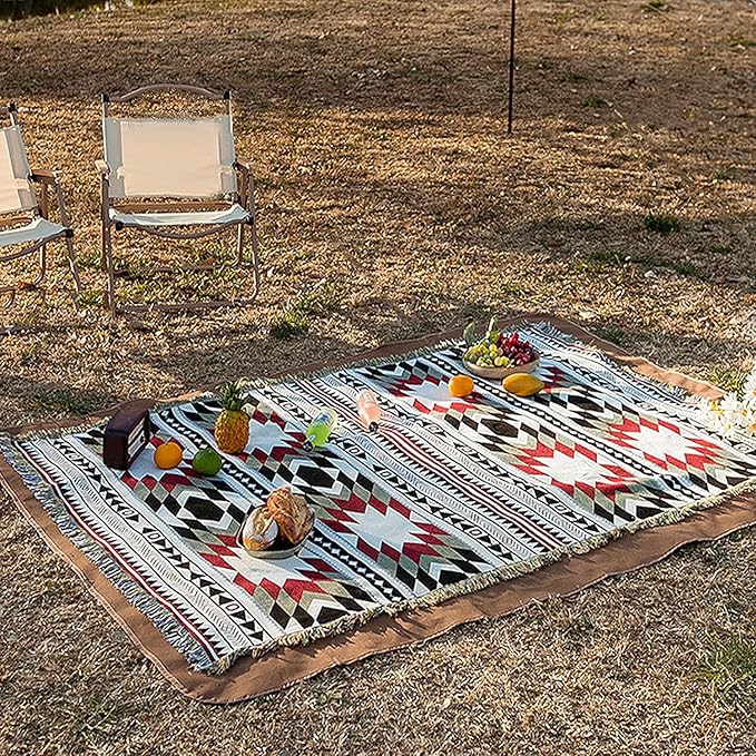 Lqprom Southwest Throw Blankets Aztec Southwestern Throws Cover Boho Native American Blankets for Gift Sofa Table Bed Living Room Decor Outdoor Camping Picnic Tent Beach Car Traveling 51"x63"