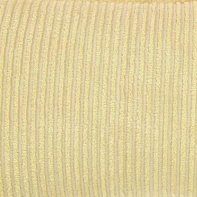 Better Trends Jullian Collection is Super Soft and Light Weight in Bold Stripes Design 100% Cotton Tufted Unique Luxurious Machine Washable Tumble Dry, Euro Sham, Yellow
