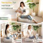 6" Washable Floor Pillow Cushion for Adults, Meditation Cushion Pillow, Removable Tufted Blended Corduroy Cover, Large Square Floor Sitting for Tatami Living Room or Yoga, 22x22 Inch, Machine Washable
