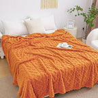 Aganear Flannel Throw Blanket - 50"x60" Orange Blankets Boho Decor Cozy Soft Bedding for Warm Present for Tennessee Vols, Christmas, Halloween, Housewarming