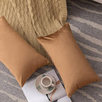 NiNi ALL Decorative Throw Pillow Covers Pack of 2, Velvet Cushion Case for Couch Bedroom Living Room Outdoor, Pillow Covers 12x20 Inch（30 x 50 cm） Brown