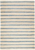 Dash & Albert Moana Blue Stripe Handwoven Jute Rug, 4 X 6 Feet, Blue/Multicolored Stripe Pattern