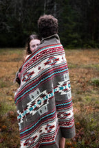 Inca Aztec Throw, Queen, King Blanket | Southwest Indian Navajo Boho Style | Native Cover for Camping, Bedding, Couch, Vanlife | Faux Alpaca, Lightweight, Hypoallergenic (Chimborazo Beige, Throw)